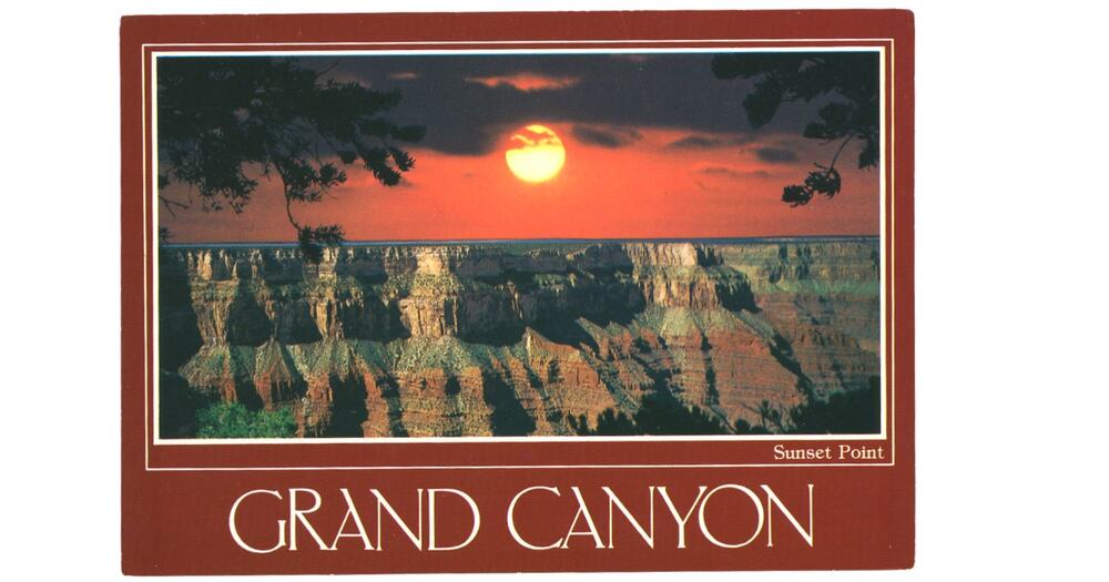 Postcard Sunset Point Grand Canyon Arizona USA Bob Petley Photography Unused